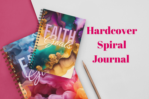 "Faith Goals" Hardcover Spiral Journal-Gold